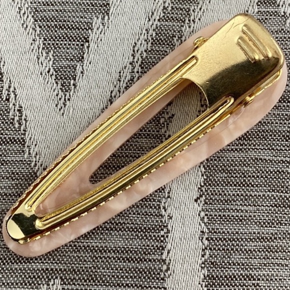 Pink & Gold Hair Clip Resin Mother of Pearl Effect NEW Alligator style clip - Picture 4 of 4